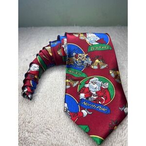 VTG Roberto Cellini Imported Christmas Holiday Necktie Dear Santa North Pole